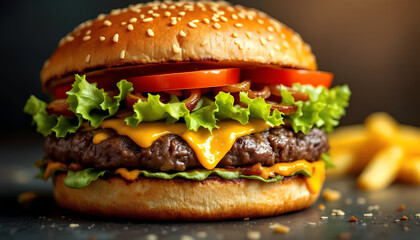 hamburger on a plate