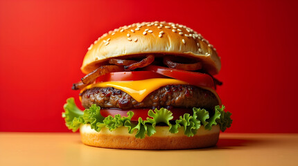 hamburger on a plate