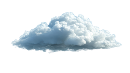 White cloud floating fluffy sky weather atmosphere soft shape natural air vapor formation environment element light isolated on white background