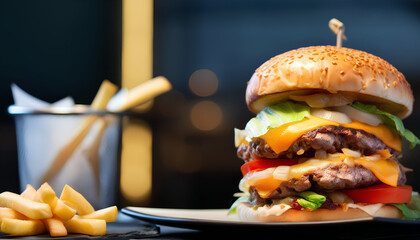 hamburger on a plate