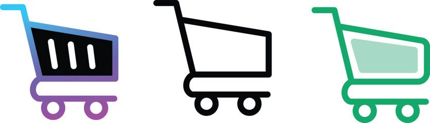 Checkout Buy Shopping Cart Icon Pack Line, Bold, Color Styles