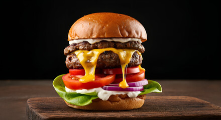 hamburger on a plate