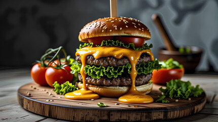 hamburger on a plate