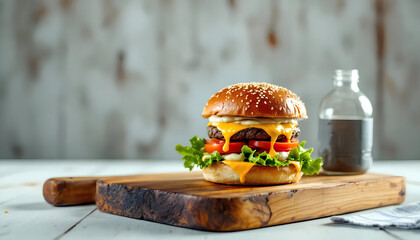 hamburger on a plate