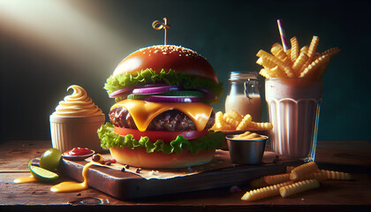 hamburger on a plate