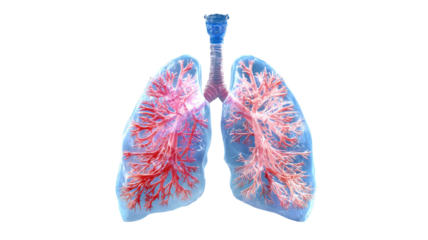 Anatomical illustration of human lungs medical diagram respiratory system organ biology healthcare anatomy pulmonary breath structure drawing isolated on white background