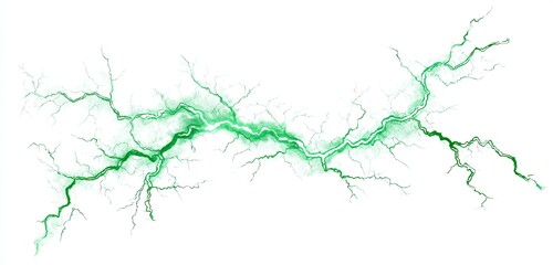 Abstract, glowing green lightning graphic
