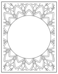 Bold and Easy Mandala Coloring Page & Book for Adults and Kid. High resolution (300 DPI), Ready to print on standard 8.5x11-(A4) inch paper With (No Bleed), Black and White. Vector illustration