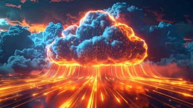 Dramatic Digital Cloudscape: Abstract Data Flow and Cloud Computing Visualization