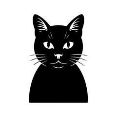 black and white cat, black and white cat design silhouette, black and white silhouette design cat, 