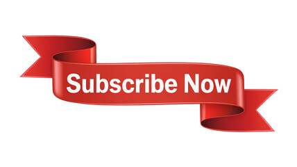 Urgent Call to Action: Red Ribbon Banner Urges Instant Subscription