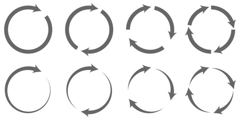 rotate arrow icon, refresh and reload icon. Circle Arrow icon set vector illustration, refresh, reload, Set of circle arrows rotating, different circular arrows of black color isolated, recycle sign