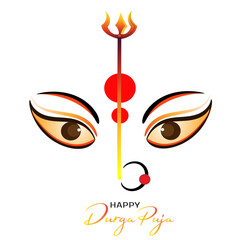 Goddess Durga Face in Happy Durga Puja Subh Navratri Indian religion