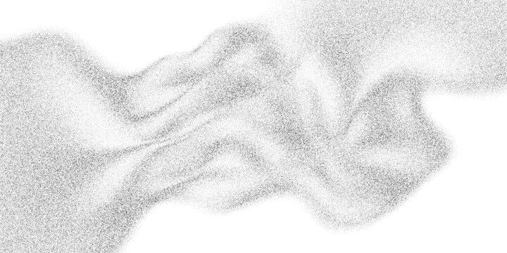 Speckle grain texture background, flowing stipple waves across surface. Subtle distressed pointillism field, abstract dust haze, vector illustration