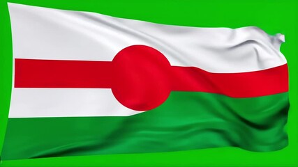 Dynamic Madagascar flag waving against bright green screen backdrop for patriotic projects and national pride visuals