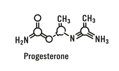 Chemical structure of progesterone a steroid hormone
