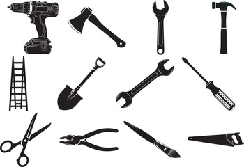 Tools and Objects Flat Vector Bundle | Construction, DIY, and Utility Elements