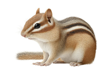 Fototapeta premium Close-up of a chipmunk: detailed fur and markings, cut out