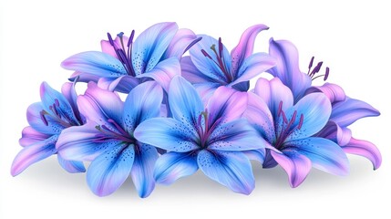Stunning blue and purple lilies create a beautiful, elegant floral design perfect for invitations, stationery, or a touch of spring beauty © Jack
