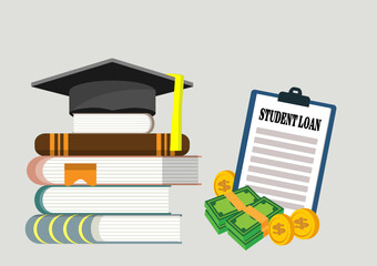 Education student loan, University and tuition fee, Vector illustration
