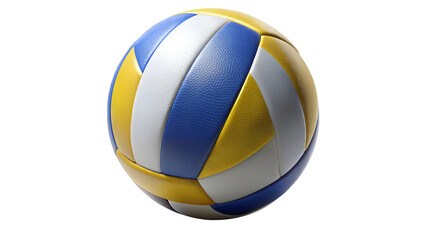 Colorful volleyball isolated on transparent background, showcasing its design and texture, perfect for sports and recreational activities