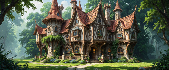 A whimsically enchanting medieval-inspired castle