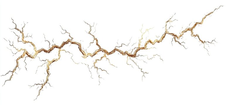 A detailed, graphic illustration of branching, light brown/tan lines resembling lightning or root systems against a white background.  The lines are intricate and have a natural, organic feel