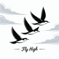 Inspirational Leadership and Freedom Bird Vector Set