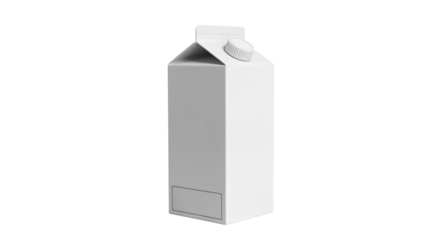 Clean white carton packaging for drinks or dairy products ready for branding - Powered by Adobe