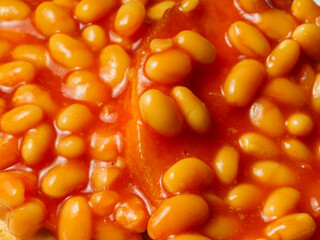Close up of beans and toast