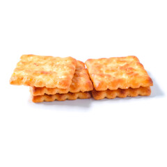 Square biscuits coconut over a white background.