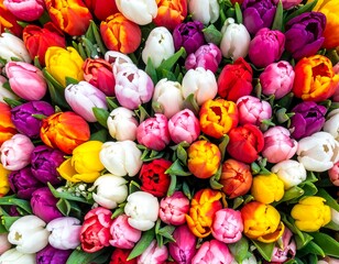 Vibrant bouquet of tulips in various colors (1)