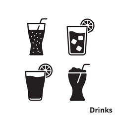 Minimalist Beverage and Drink Icons Set