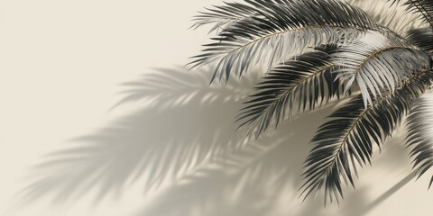 Palm frond shadows on a light beige background