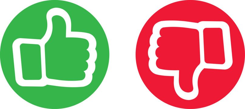 Circle Hand Gesture pros and cons. advantages disadvantages tick cross yes no ok true false correct wrong list template with thumbs up and down. transparent png and vector illustration