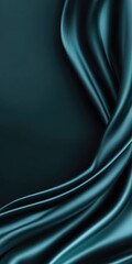 Obraz premium Fluid teal silk drapes elegantly, showcasing rich folds and smooth textures.