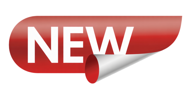 Discover exciting new arrivals with this dynamic red "NEW" tag graphic