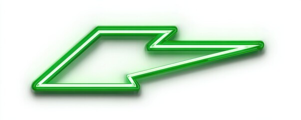 Neon green stylized lightning bolt or arrow graphic