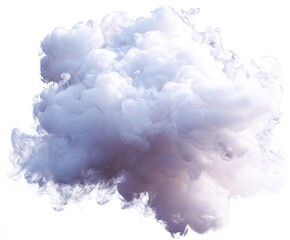 Fluffy, light gray cloud-like form
