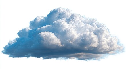 Isolated cumulus cloud against white background