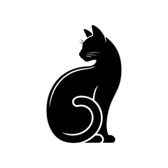 black cat vector, black and white cat design, cat design, silhouette cat design, vector silhouette design 