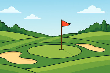 golf course with flag