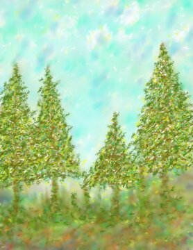 christmas tree in the forest