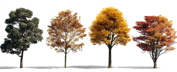 Four trees, different seasons