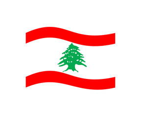 Lebanon waving flag icon. Official national flag of Lebanon vector design and illustration.
