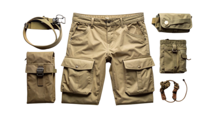Khaki Shorts and Accessories A Versatile Style Ensemble for the Active Individual