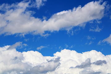 Blue sky and beautiful clouds after a rainy day