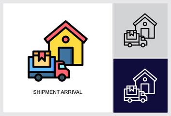 Shipment Arrival icon Multi Style Vector Illustration 