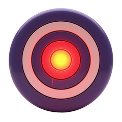 A circular target design with concentric rings, highlighted by vibrant colors and a striking visual effect.