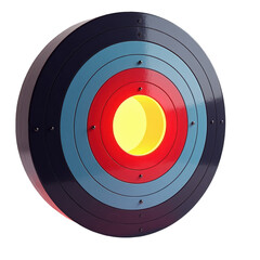 A vibrant, circular design with concentric rings of contrasting colors creates a striking visual impact.